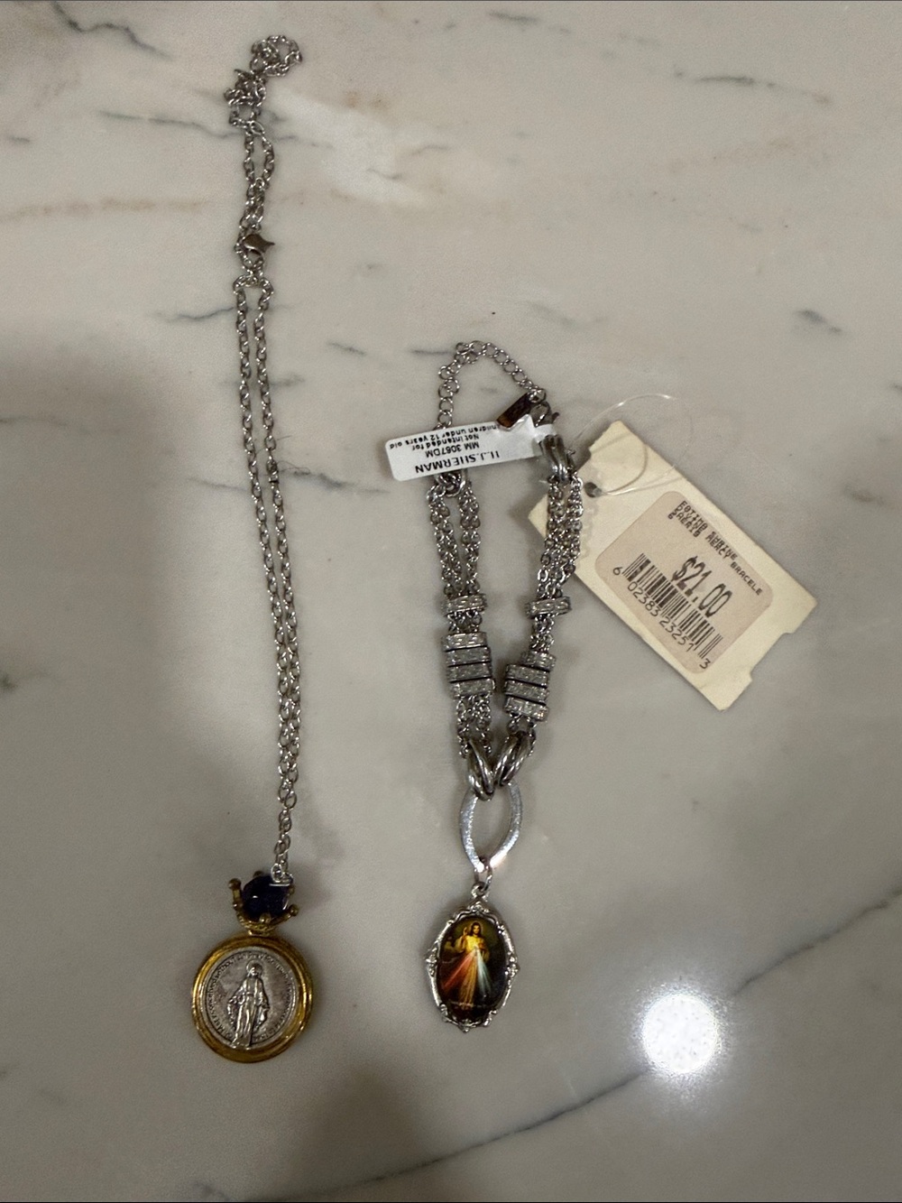 Adjustable divine mercy braclet/ Virgin Mary necklace